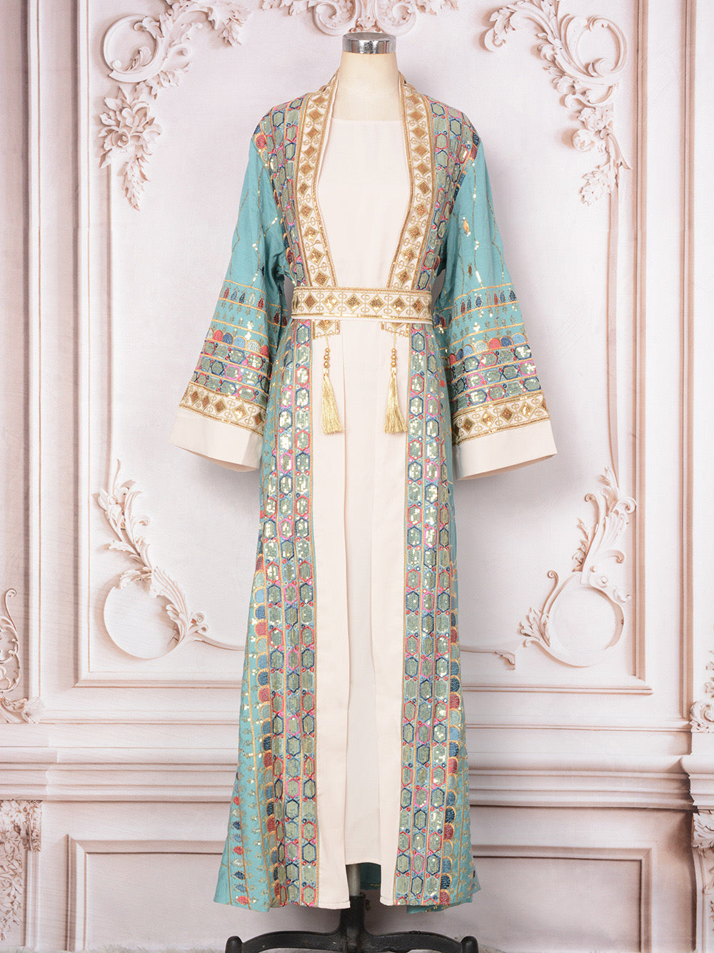 The Zahra Embellished Open Abaya – Multi-Color Collection (LX33)