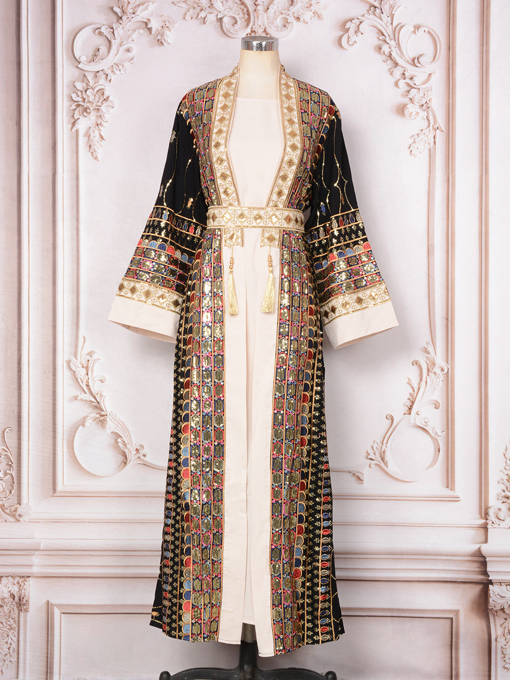 The Zahra Embellished Open Abaya – Multi-Color Collection (LX33)