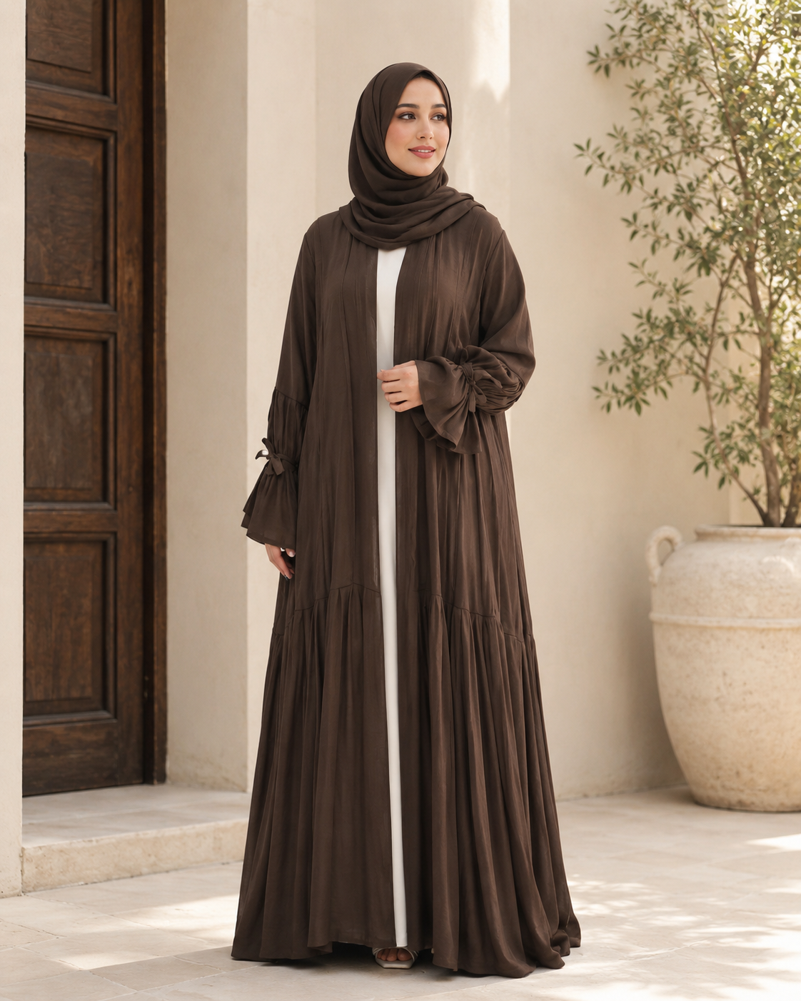 Ayla Flow 2-Piece Open Abaya Set