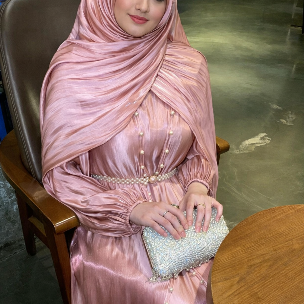 Elegant Lantern Sleeve 5-Piece Abaya for Muslim Women | Beaded Evening Abaya USA