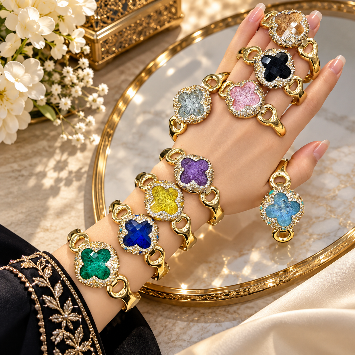 Noor Clover Bracelet & Ring Set