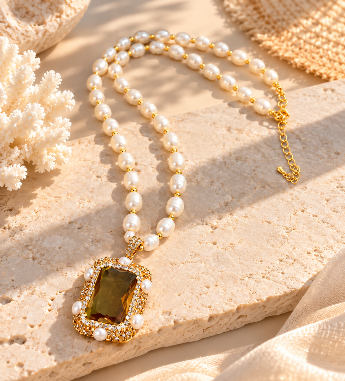 Durrah Pearl & Stone Jewelry Set