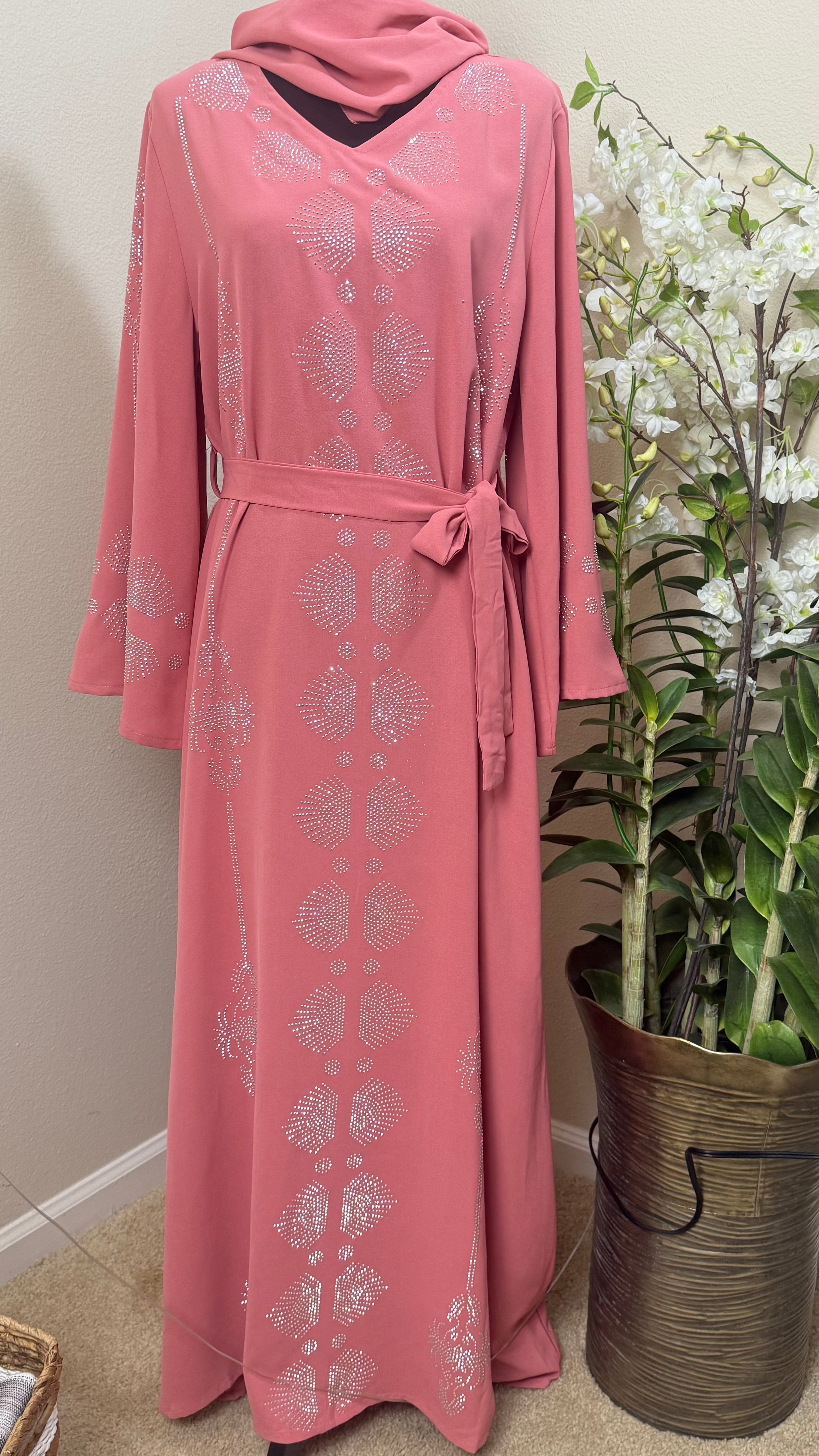 Diamond Flower - Eid & Ramadan Modest Long Dress (SPK07)