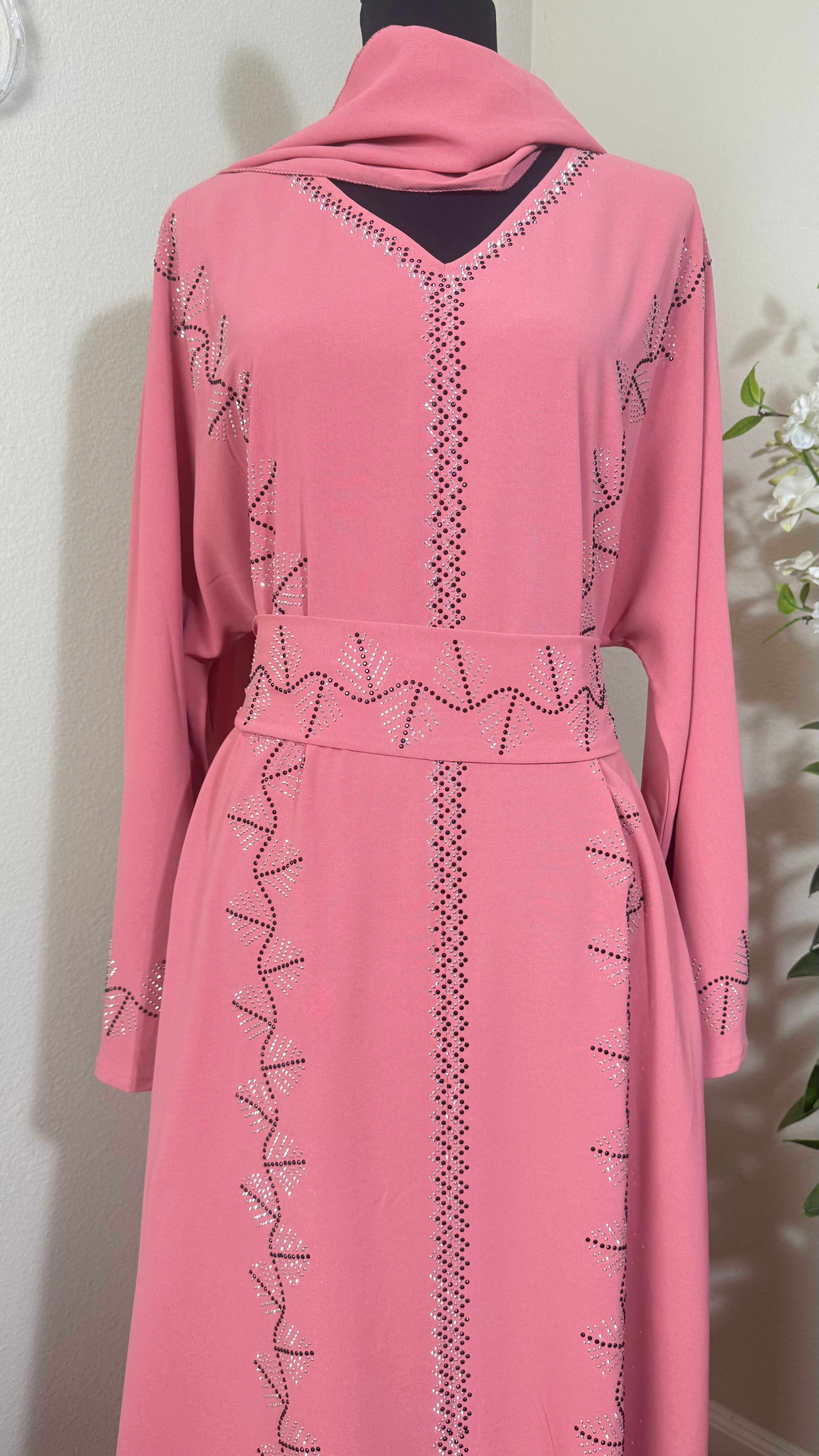 Diamond Serenity Icy Leaves - Eid & Ramadan Modest Long Dress (SPK08)