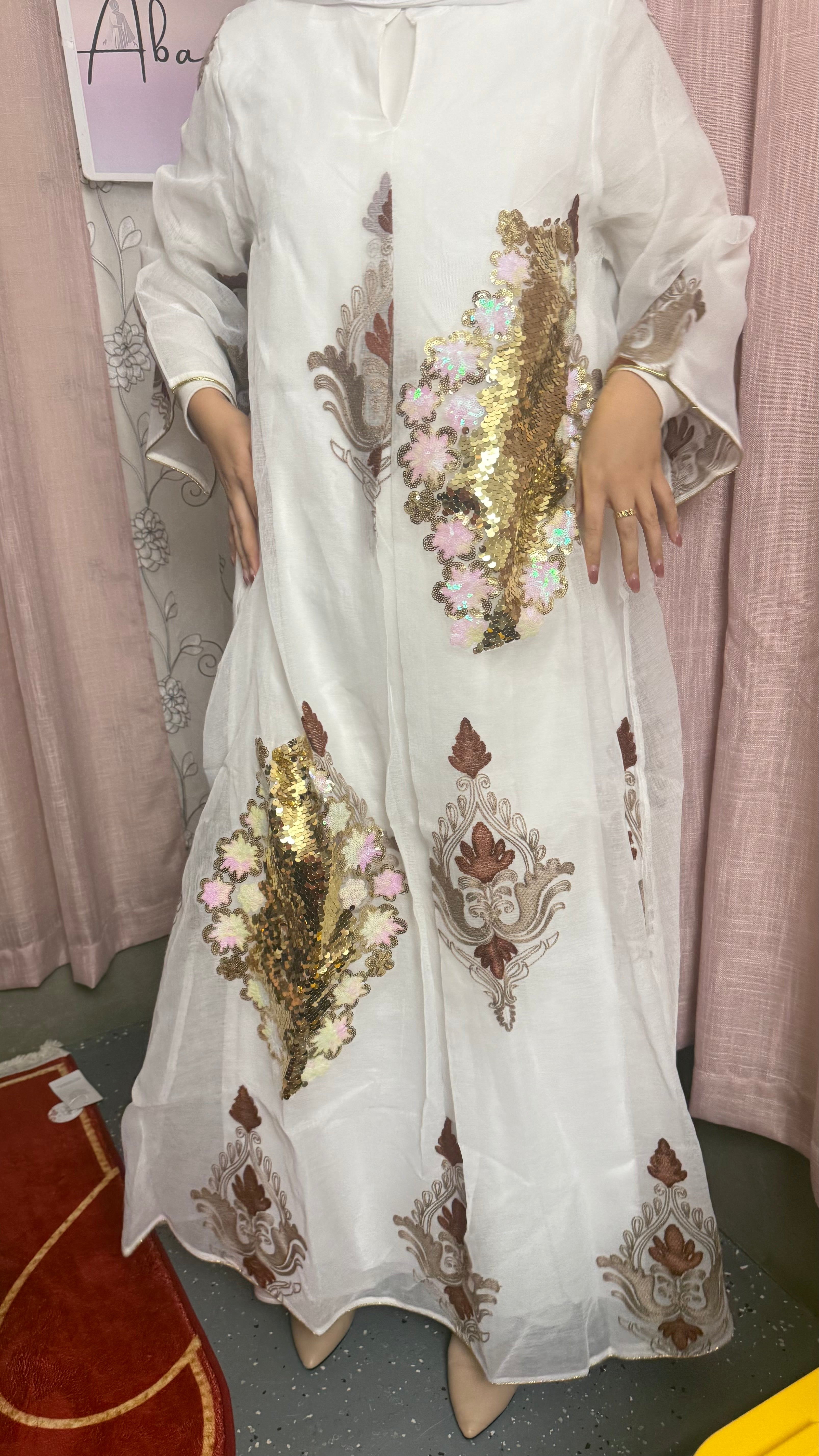 LX09 Eid abaya/ramadan abaya/ Eid dresses Majestic Sequin Elegance A-Line Abaya