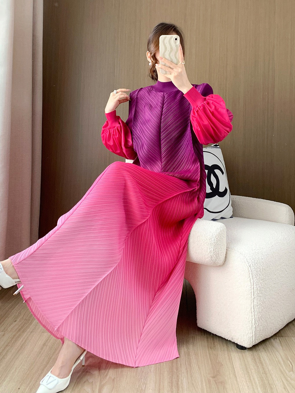 Aurora Pleats Maxi Dress