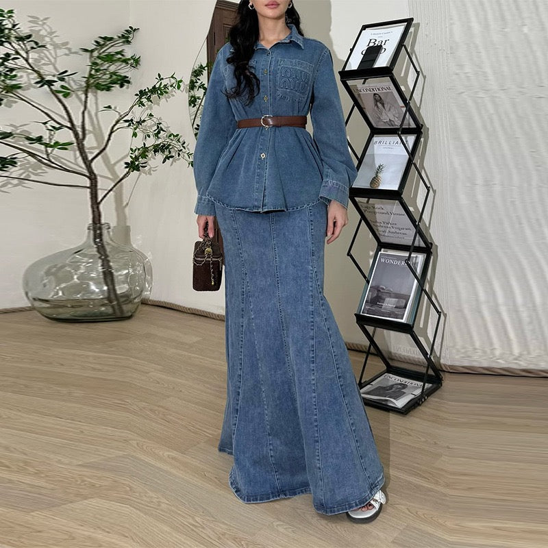 Modern Sierra Denim Set | 100% Cotton Two-Piece