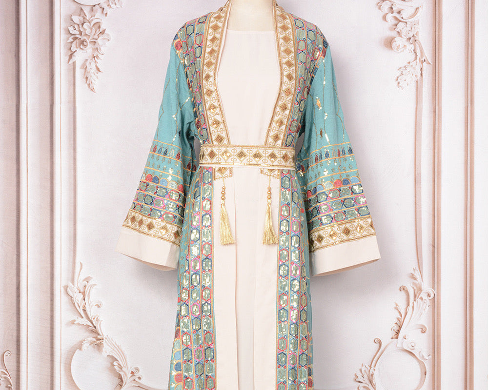 The Zahra Embellished Open Abaya – Multi-Color Collection (LX33)