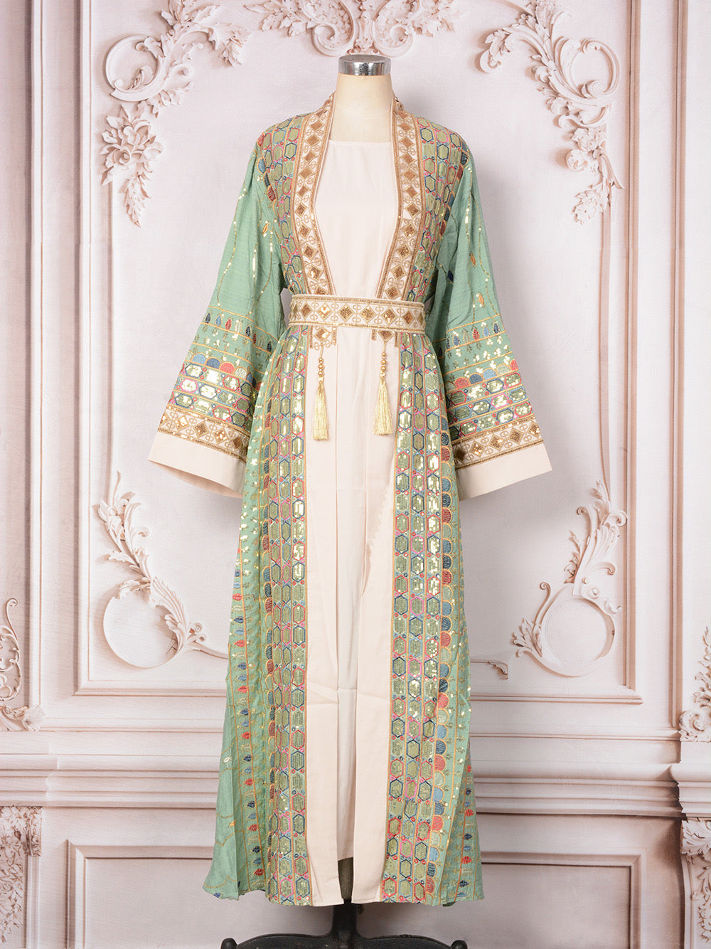 The Zahra Embellished Open Abaya – Multi-Color Collection (LX33)
