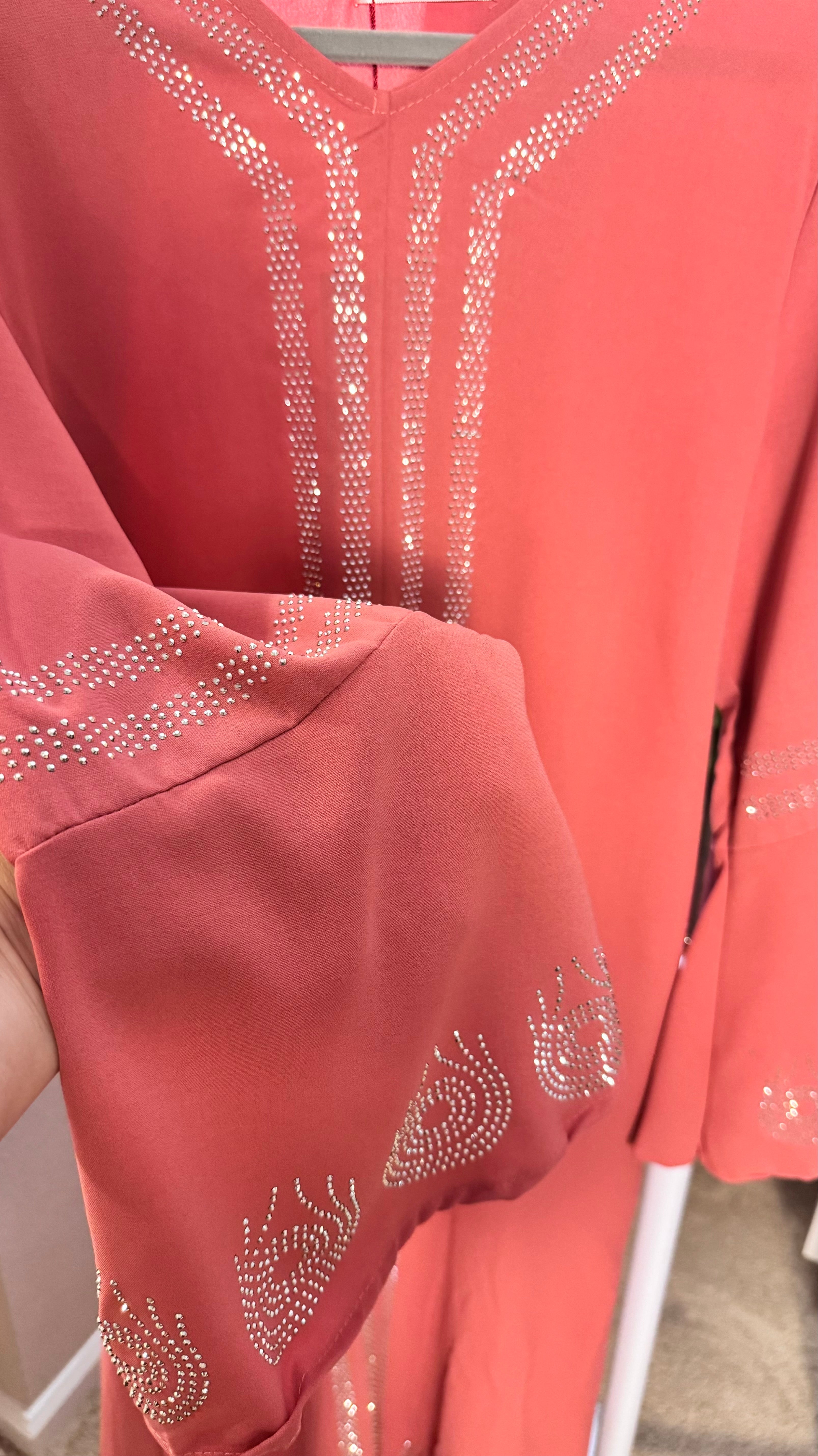 Diamond Serenity Peacock Feather - Eid & Ramadan Modest Long Dress (SPK2)