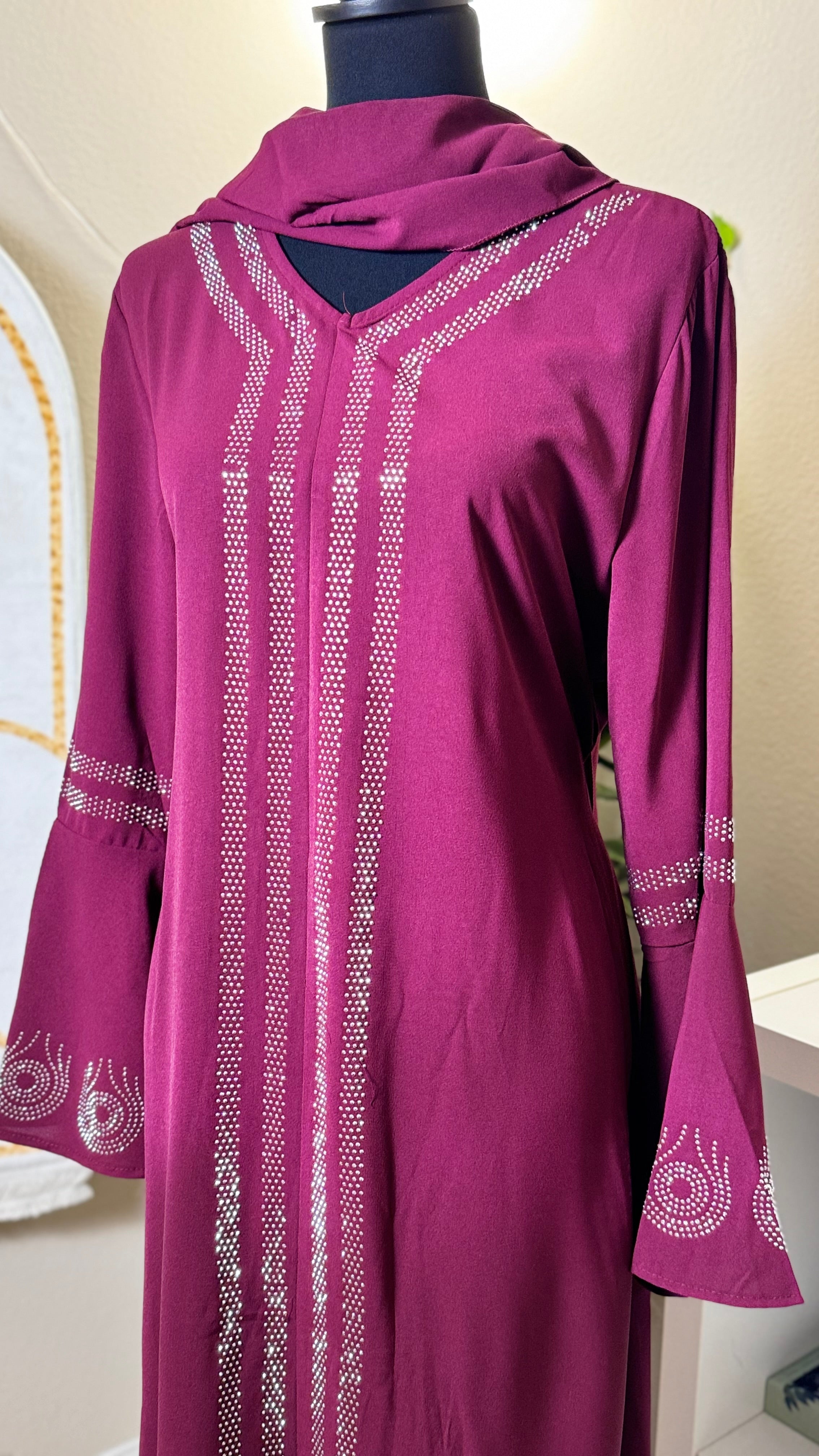 Diamond Serenity Peacock Feather - Eid & Ramadan Modest Long Dress (SPK2)