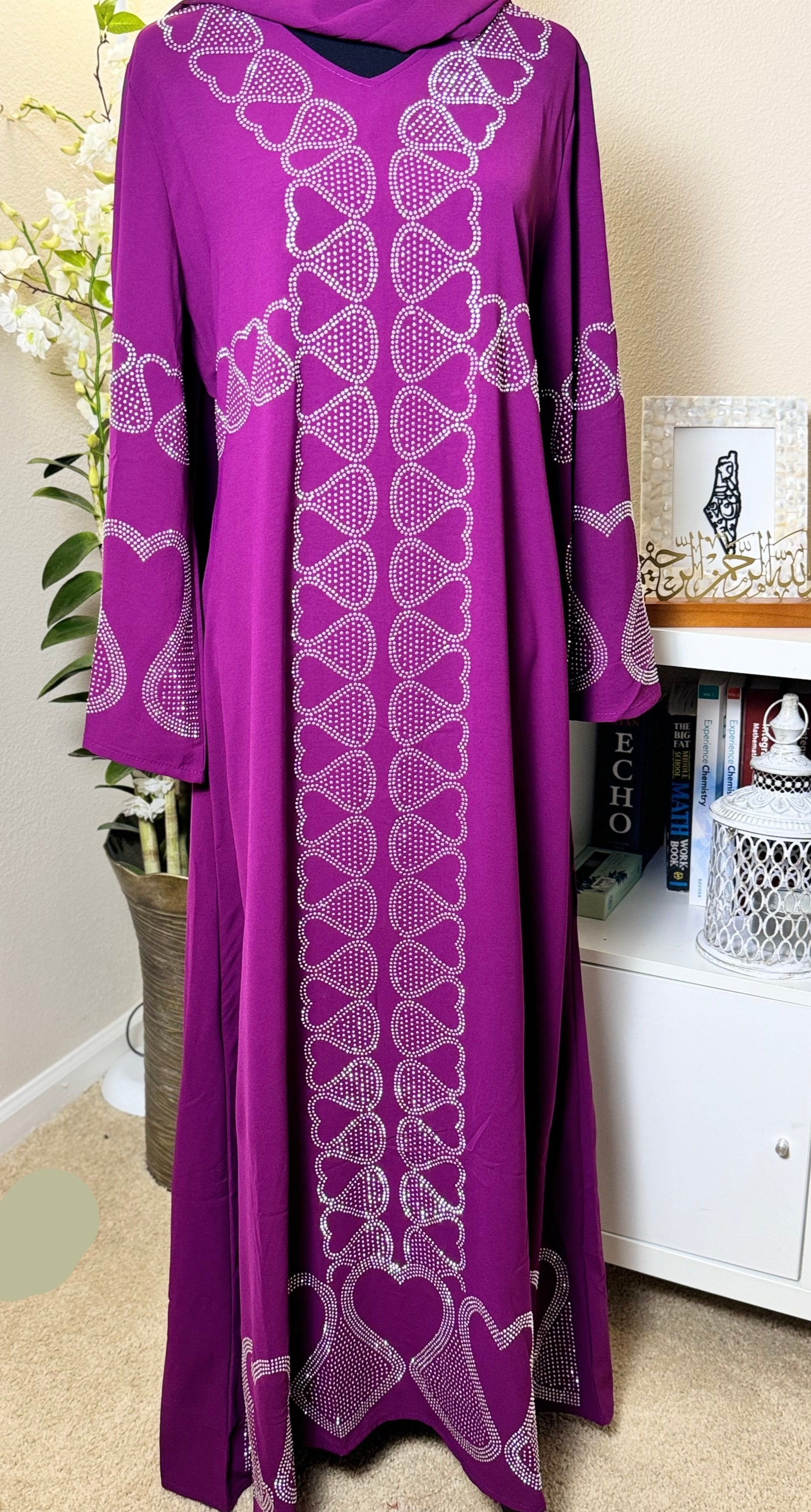 SPK04 Eid abaya/ramadan abaya/ Eid dresses Diamond Serenity The Hearts