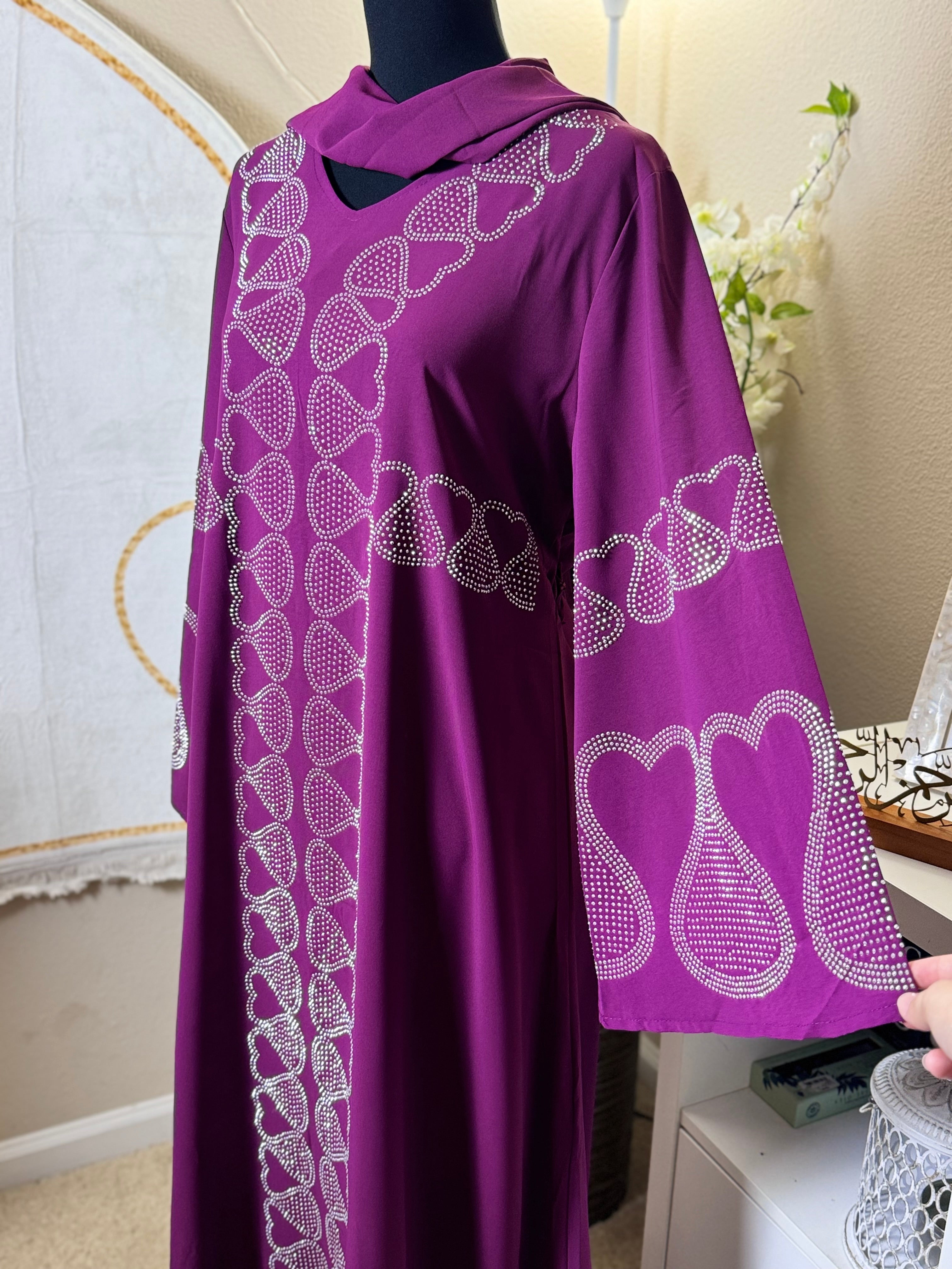 SPK04 Eid abaya/ramadan abaya/ Eid dresses Diamond Serenity The Hearts
