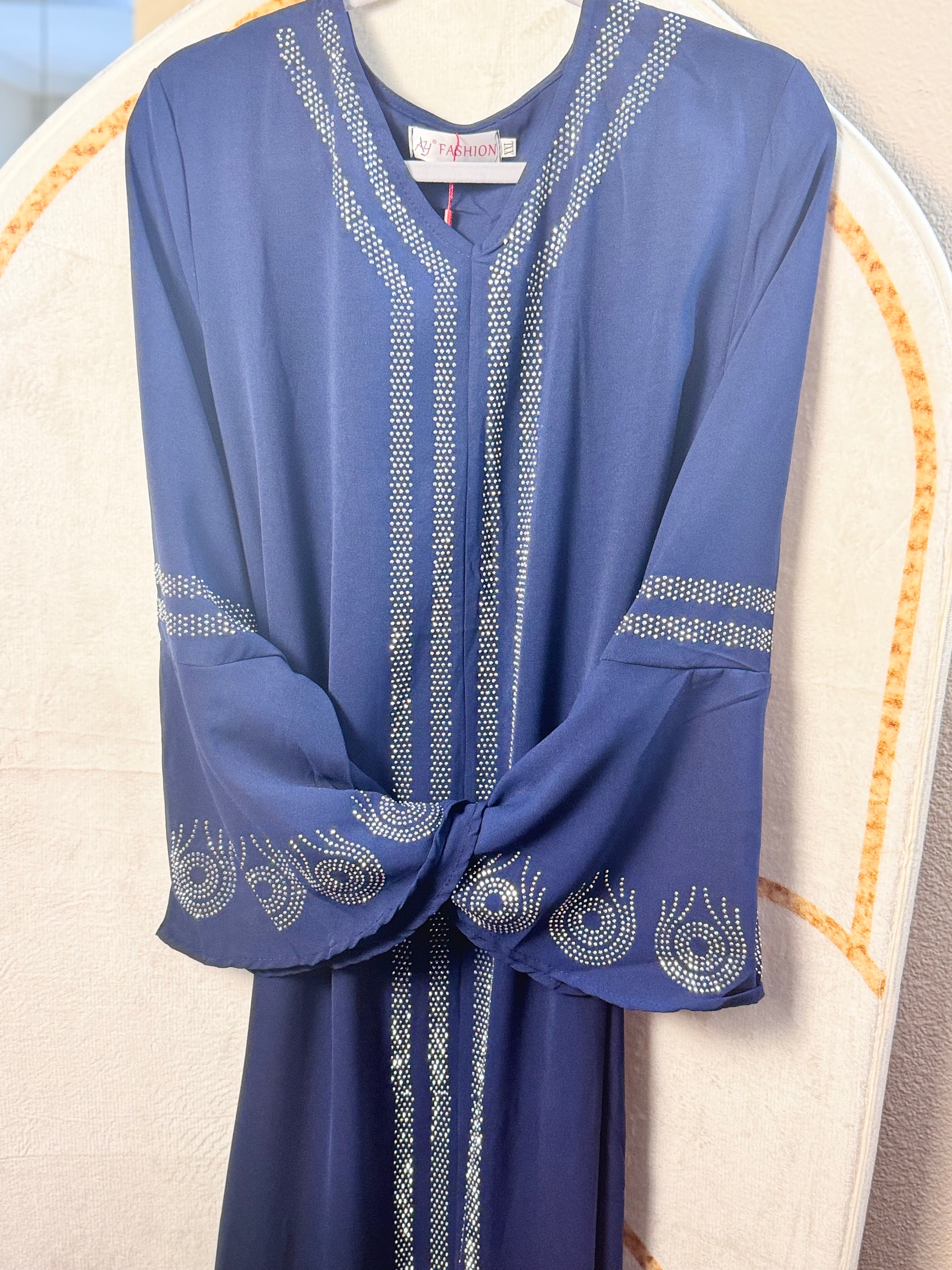 Diamond Serenity Peacock Feather - Eid & Ramadan Modest Long Dress (SPK2)