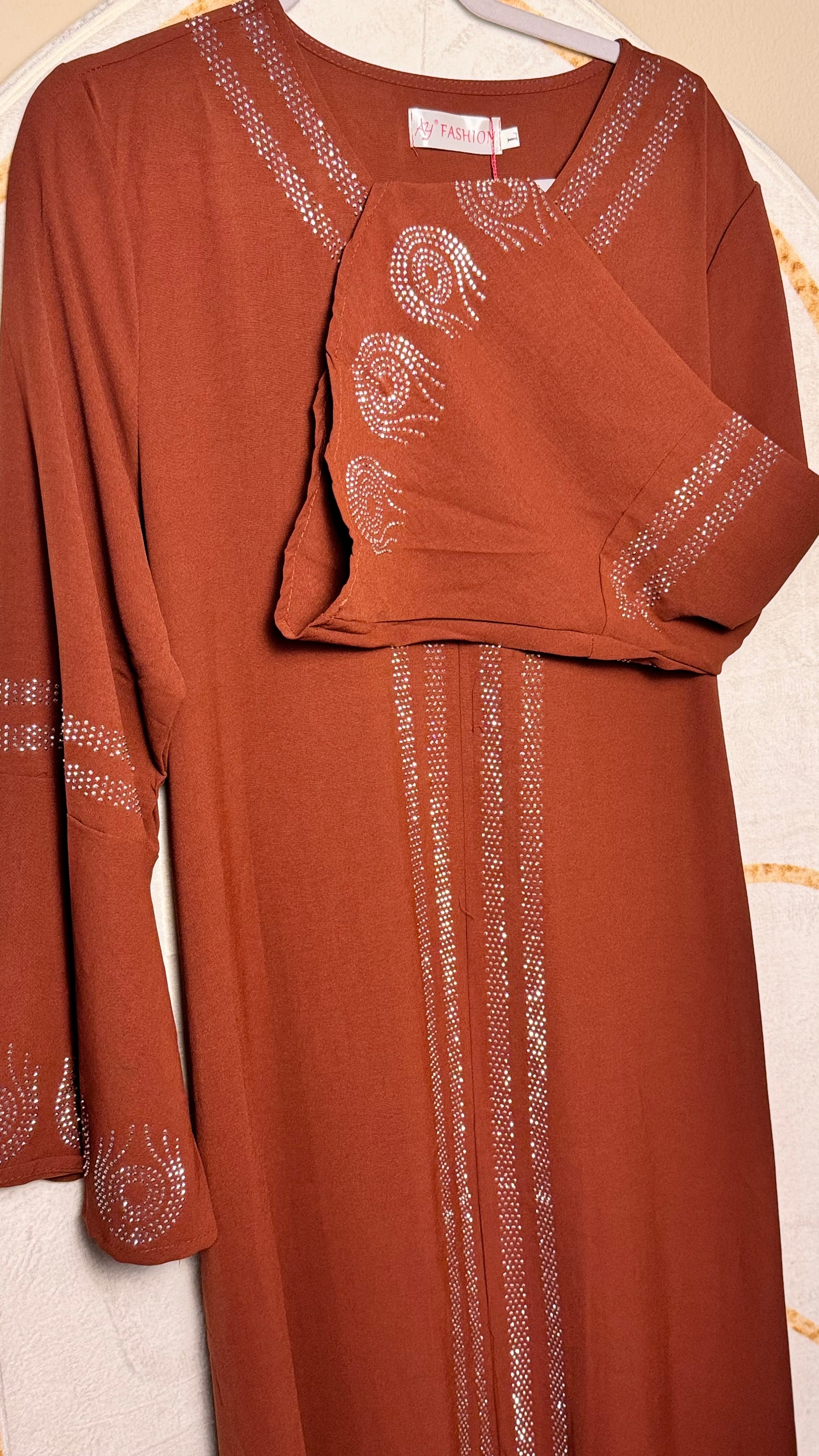 Diamond Serenity Peacock Feather - Eid & Ramadan Modest Long Dress (SPK2)