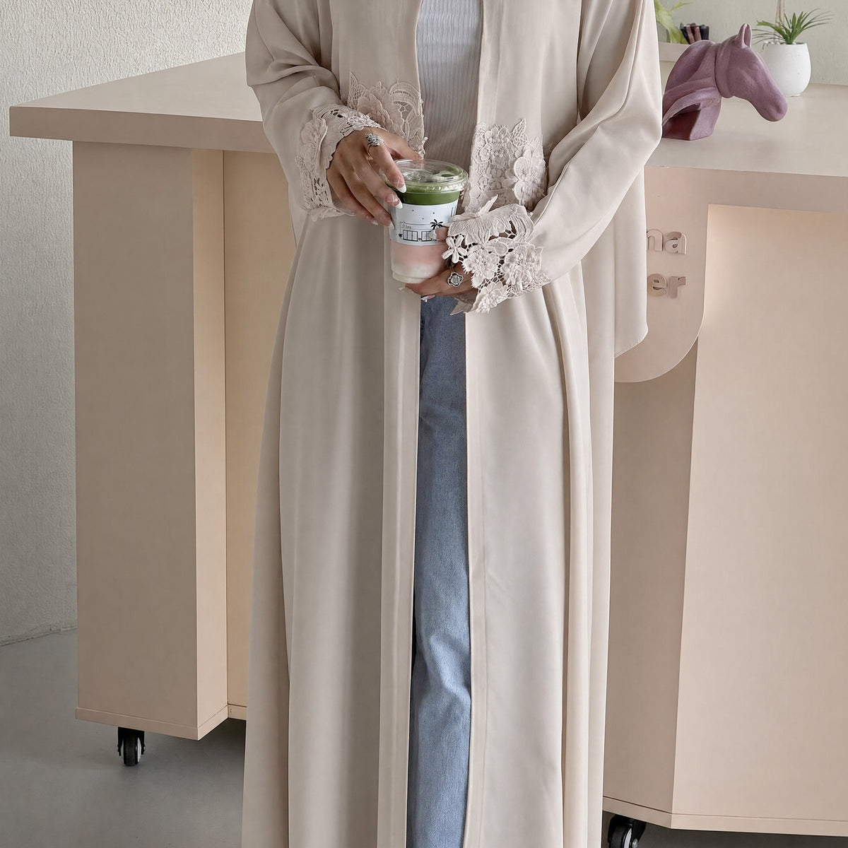 Camellia Floral Embroidered Kimono Cardigan