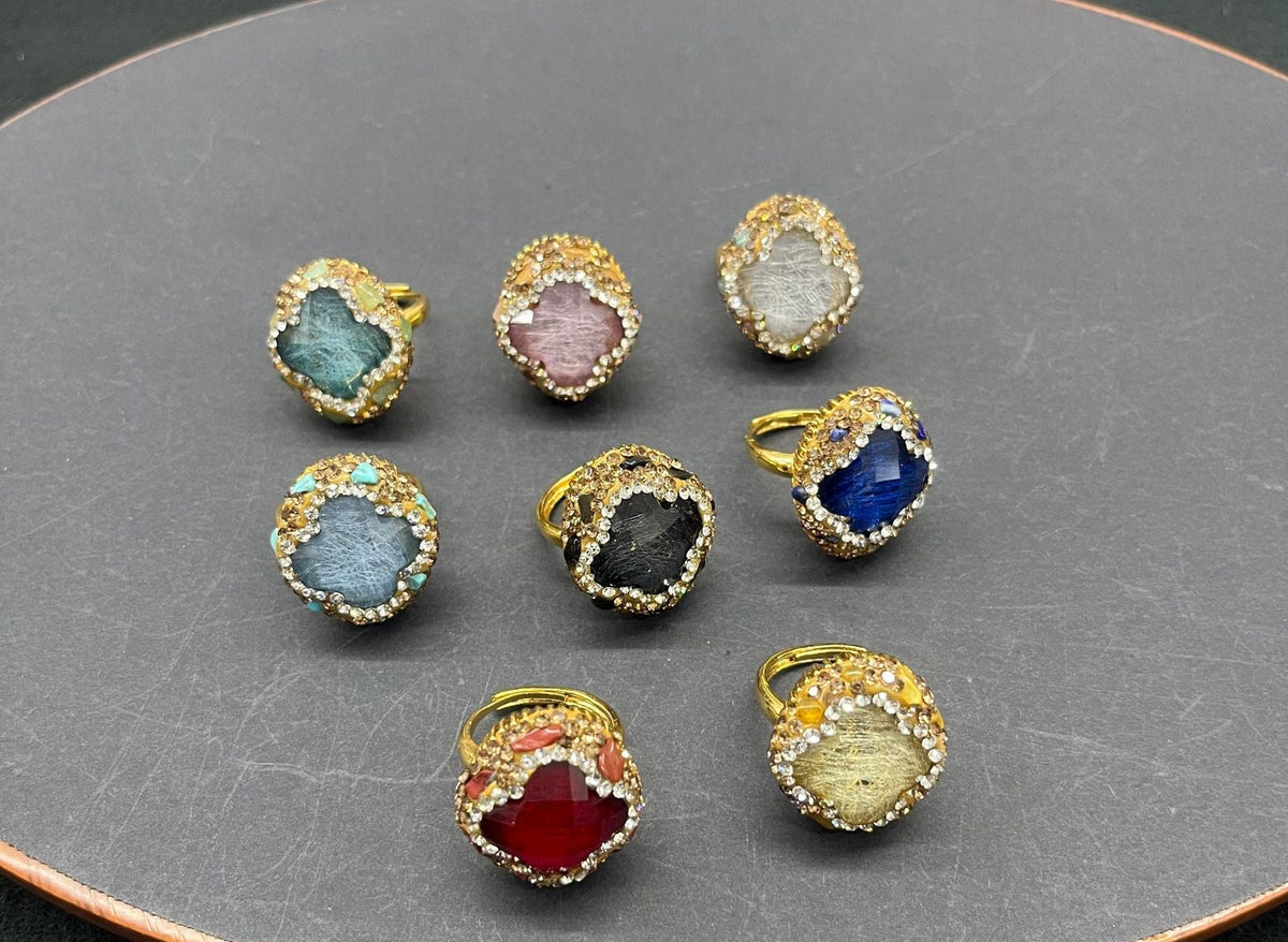 Noor clover crystal ring