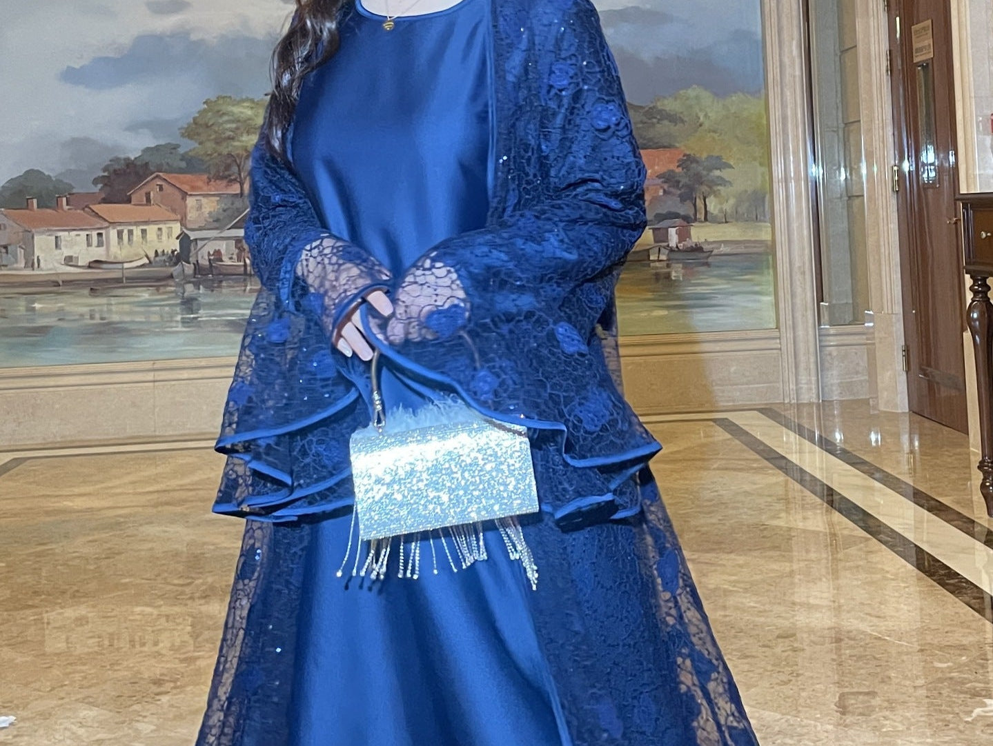 Lunaria Lace Abaya Set - Eid & Ramadan Modest Long Dress (LX03)