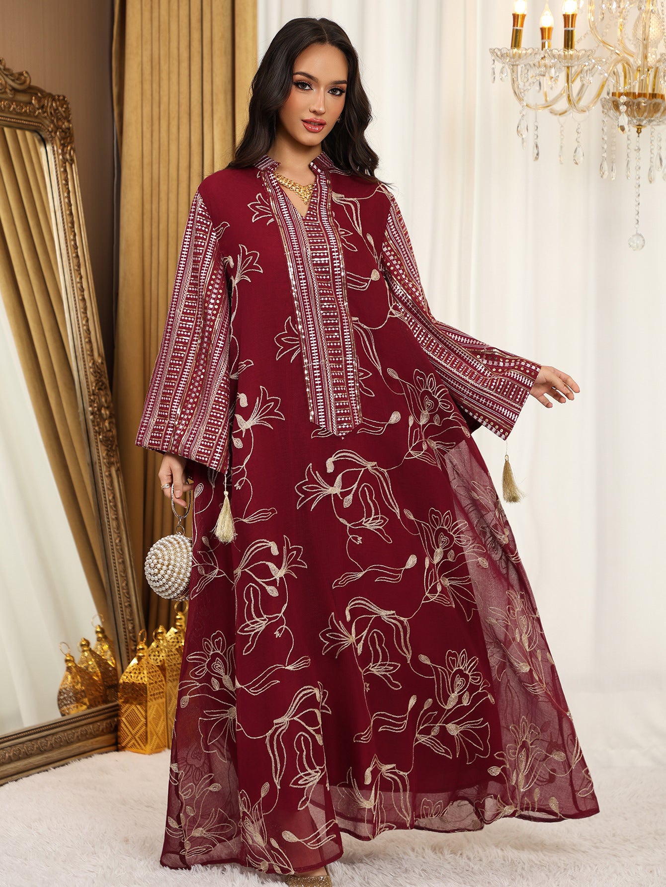 Noura Embroidered Abaya-Eid & Ramadan Modest Long Dress