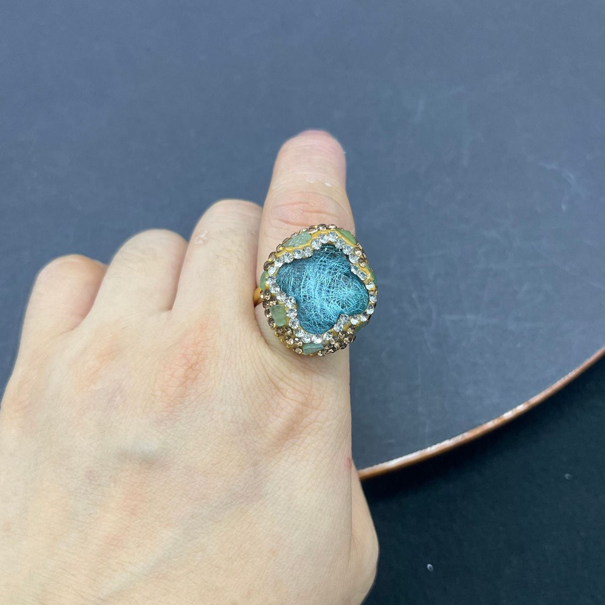 Noor clover crystal ring