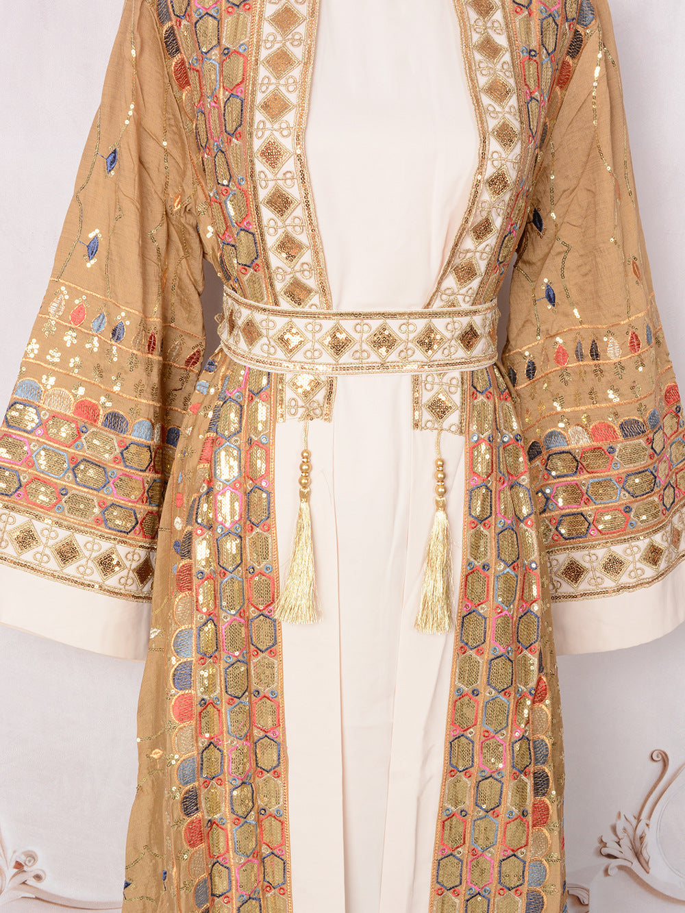 Emeera Embellished Open Abaya – Multi-Color Collection (LX33)