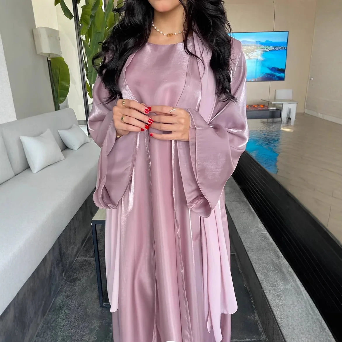 Moonlit Lavender Set β Eid & Ramadan Modest Long Dress (LX10)