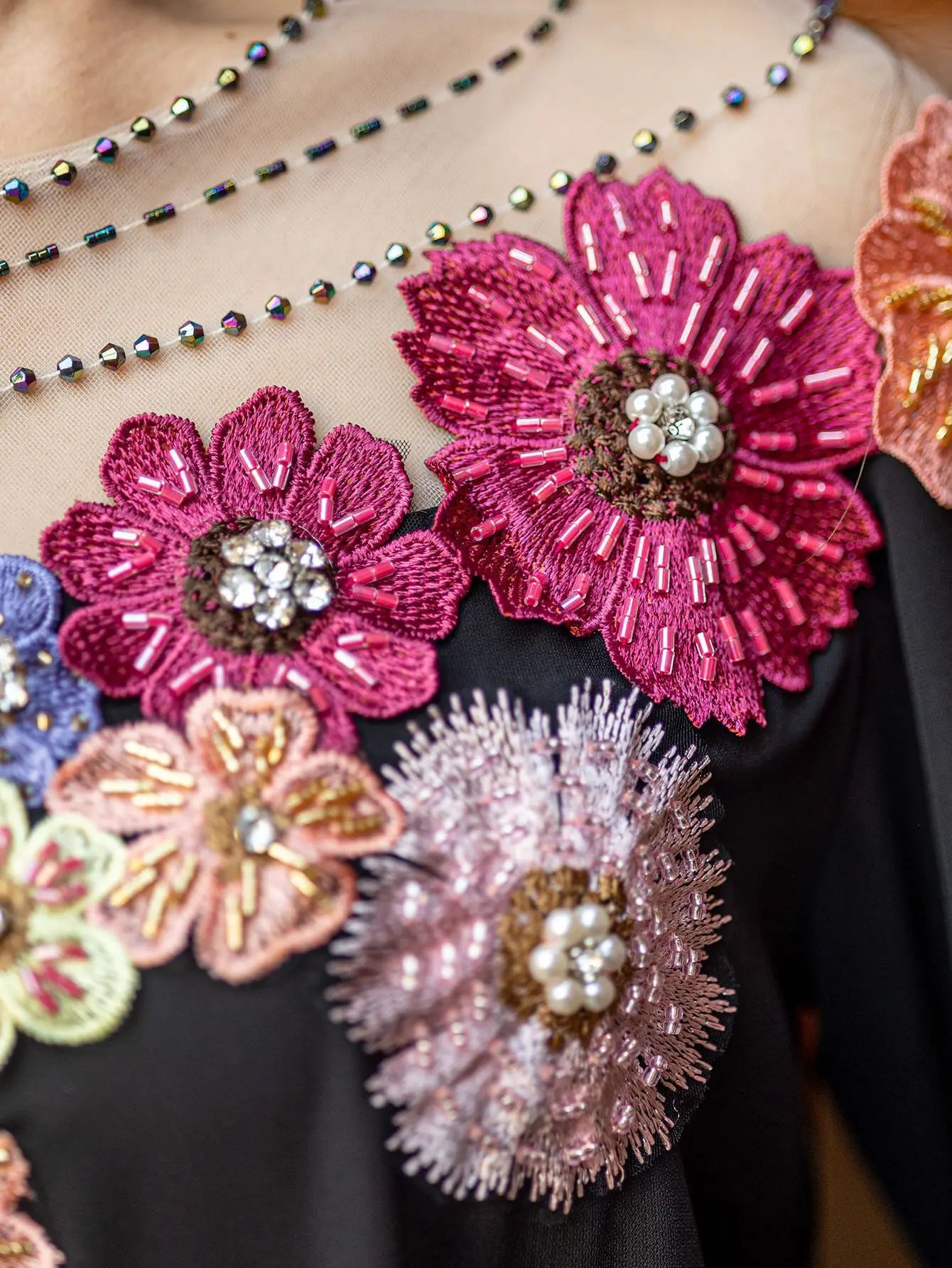 Floral Cascade Evening Abaya – Eid & Ramadan Modest Long Dress (LXF8)