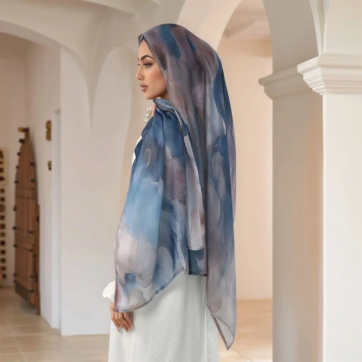 New Watercolor Modal Hijab Scarf Digital Printed