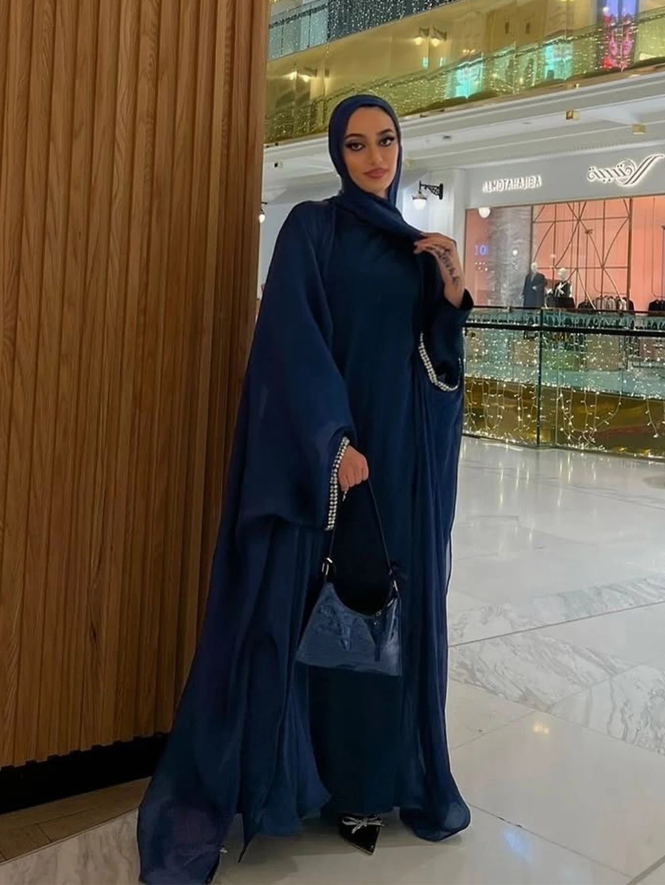 Malaika Luxe Satin Abaya Set – Eid & Ramadan Modest Long Dress (LXM8)