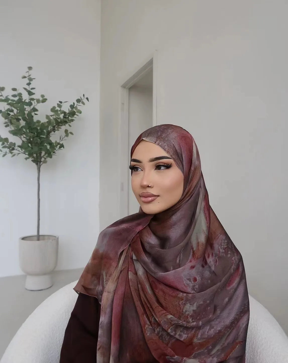 Watercolor Floral Modal Hijab/ Breathable /Soft