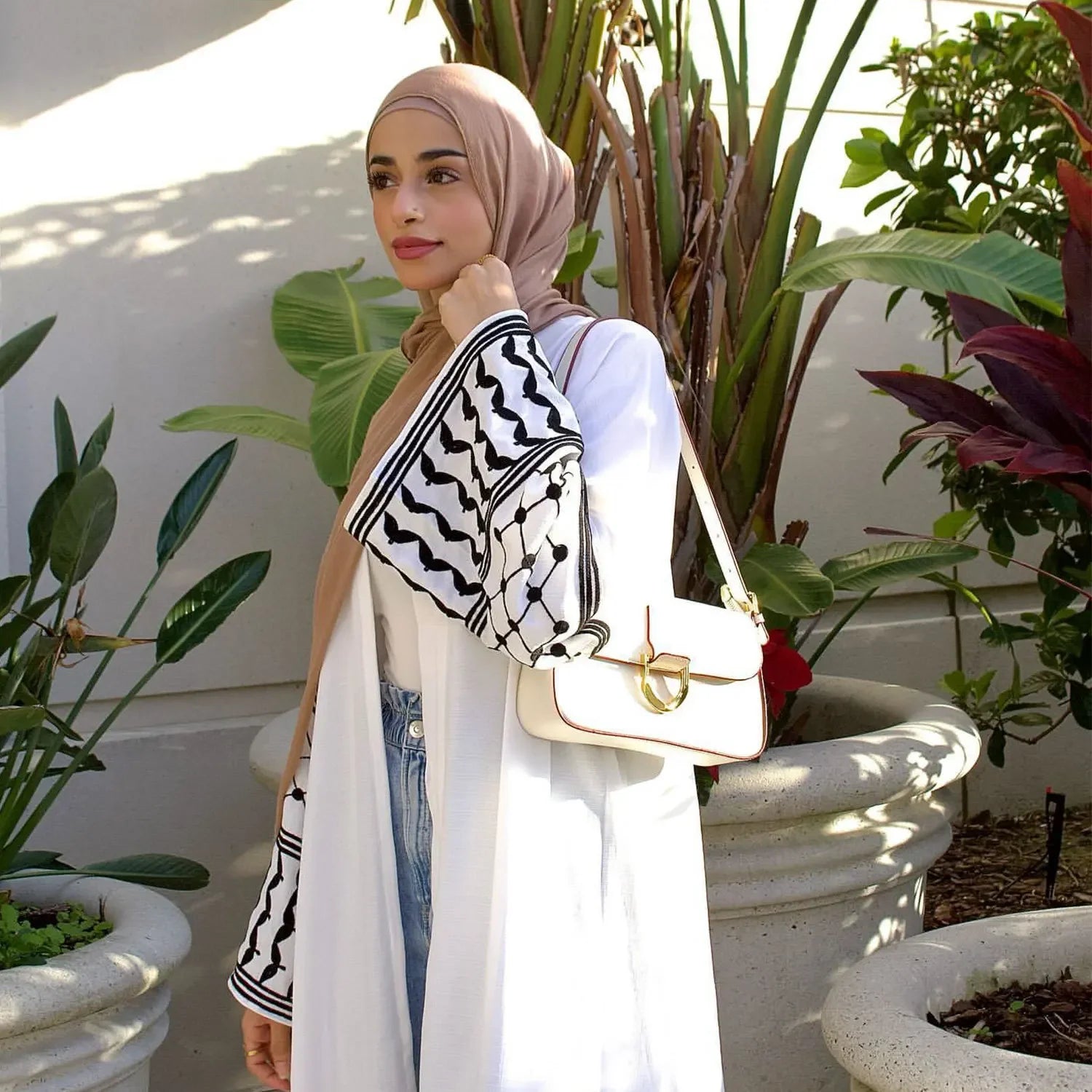 Palestinian Style Embroidered Elegance Open Abaya - Daily and Ramadan Modest Long Dress (D1)