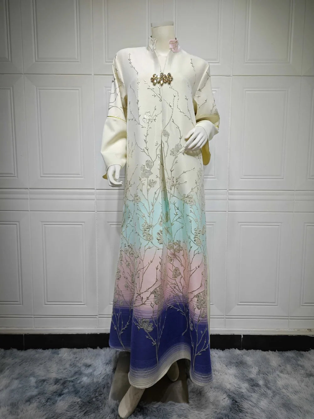 Korean Royal Bloom Abaya - Eid & Ramadan Modest Long Dress (K1)