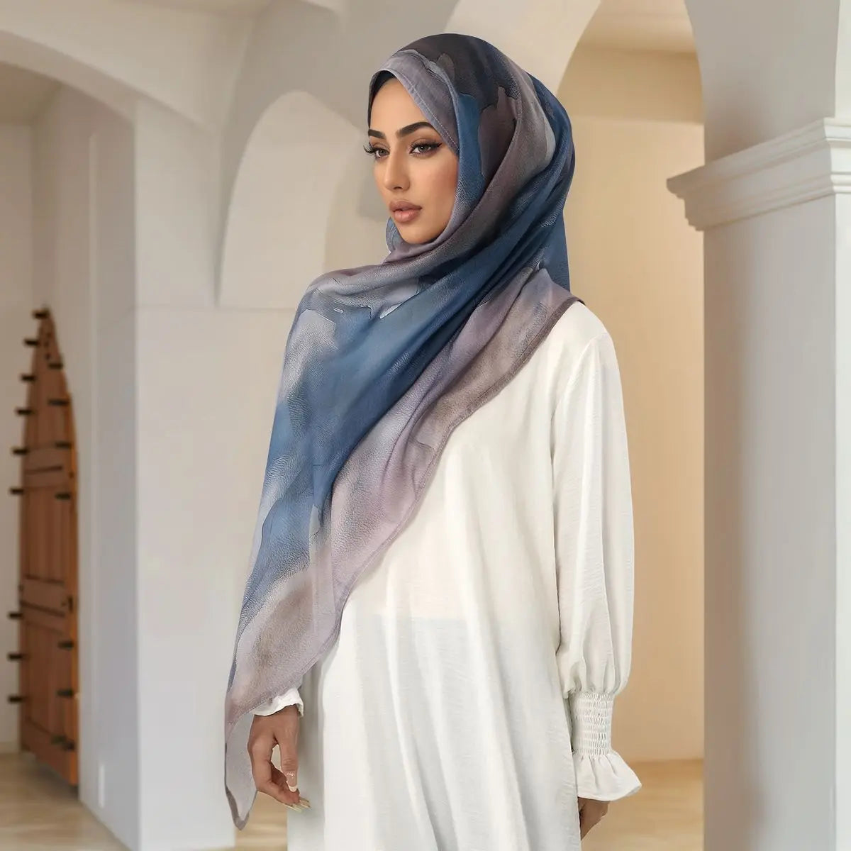 New Watercolor Modal Hijab Scarf Digital Printed