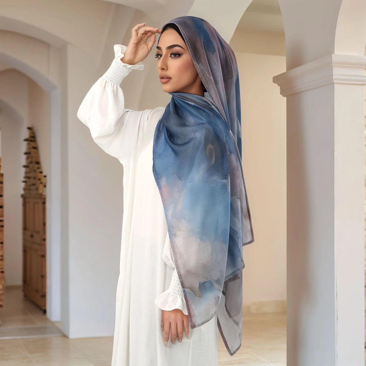 New Watercolor Modal Hijab Scarf Digital Printed