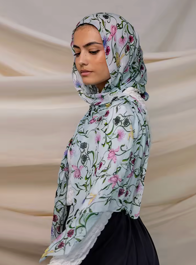 Watercolor Floral Modal Hijab/ Breathable /Soft
