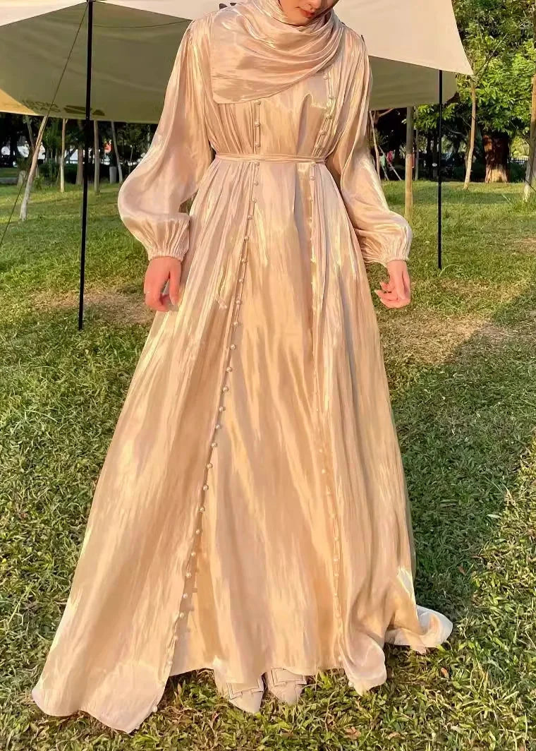 Elegant Lantern Sleeve 5-Piece Abaya for Muslim Women | Beaded Evening Abaya USA