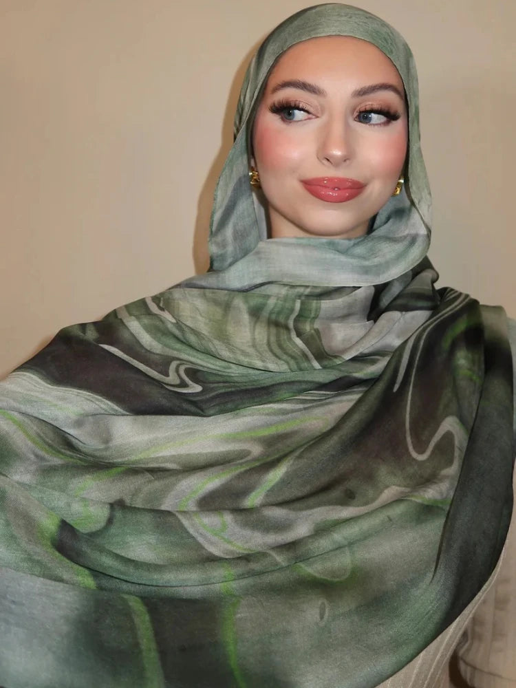 Watercolor Floral Modal Hijab/ Breathable /Soft