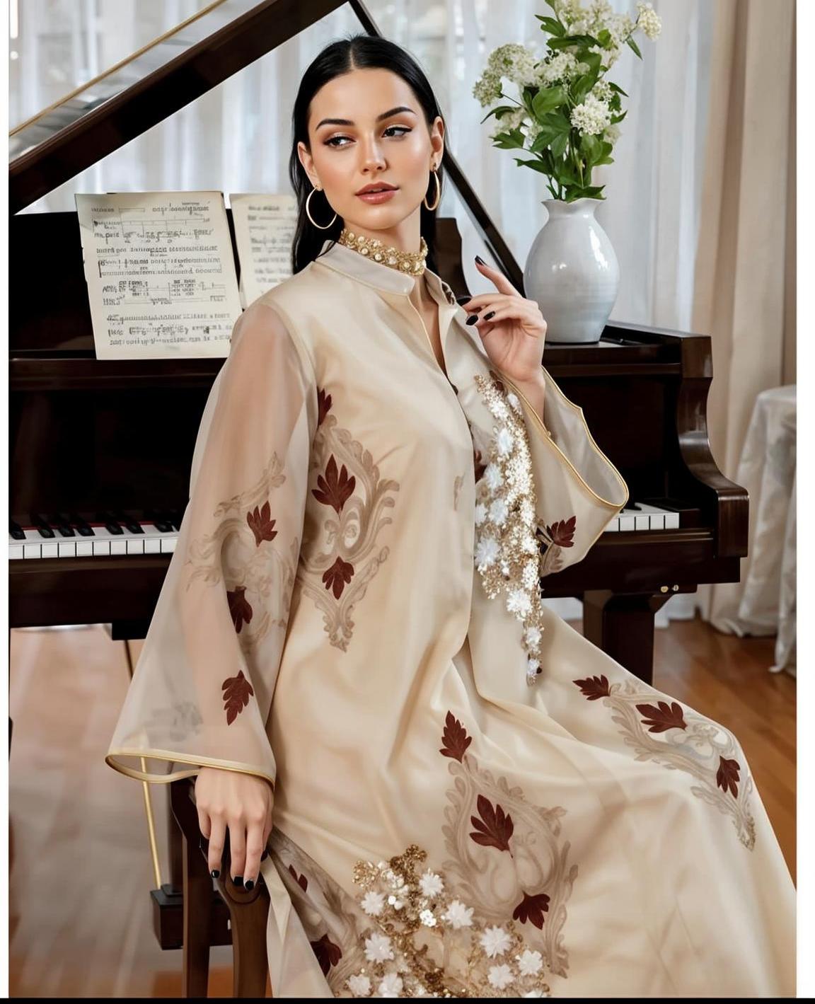 LX09 Eid abaya/ramadan abaya/ Eid dresses Majestic Sequin Elegance A-Line Abaya