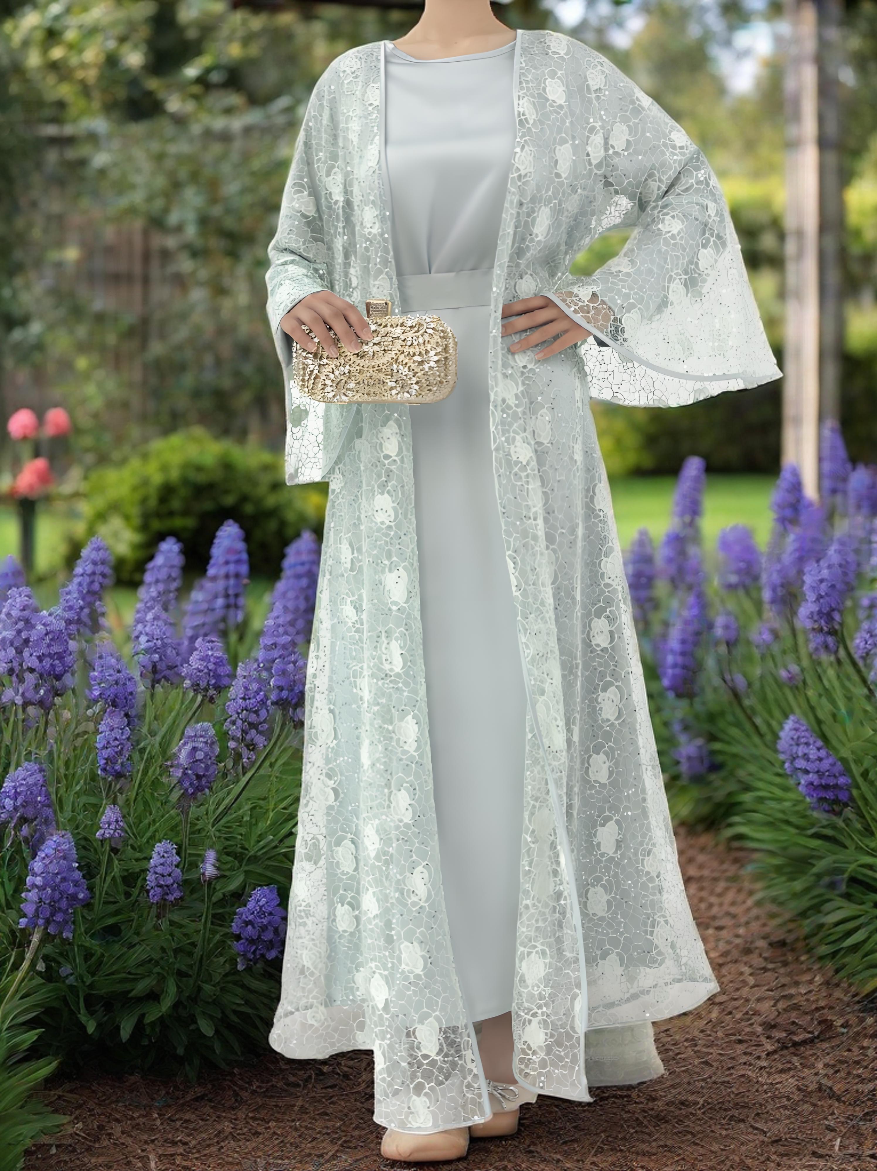 Lunaria Lace Abaya Set - Eid & Ramadan Modest Long Dress (LX03)