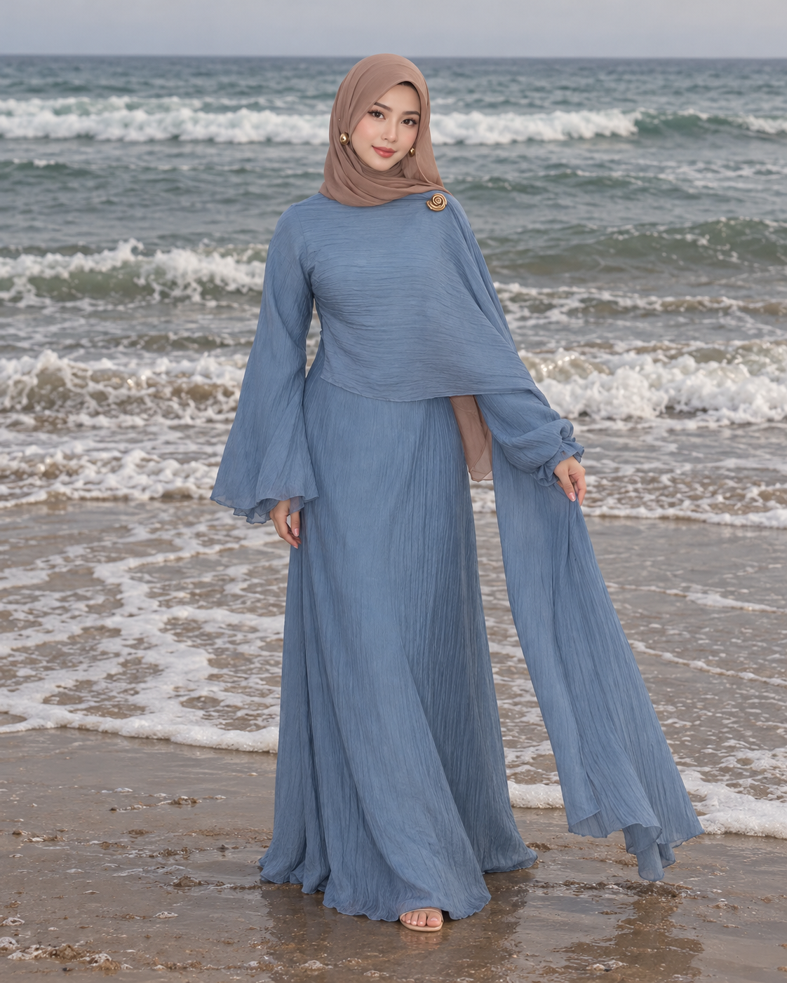 Lina Textured Abaya Set | 2-Piece