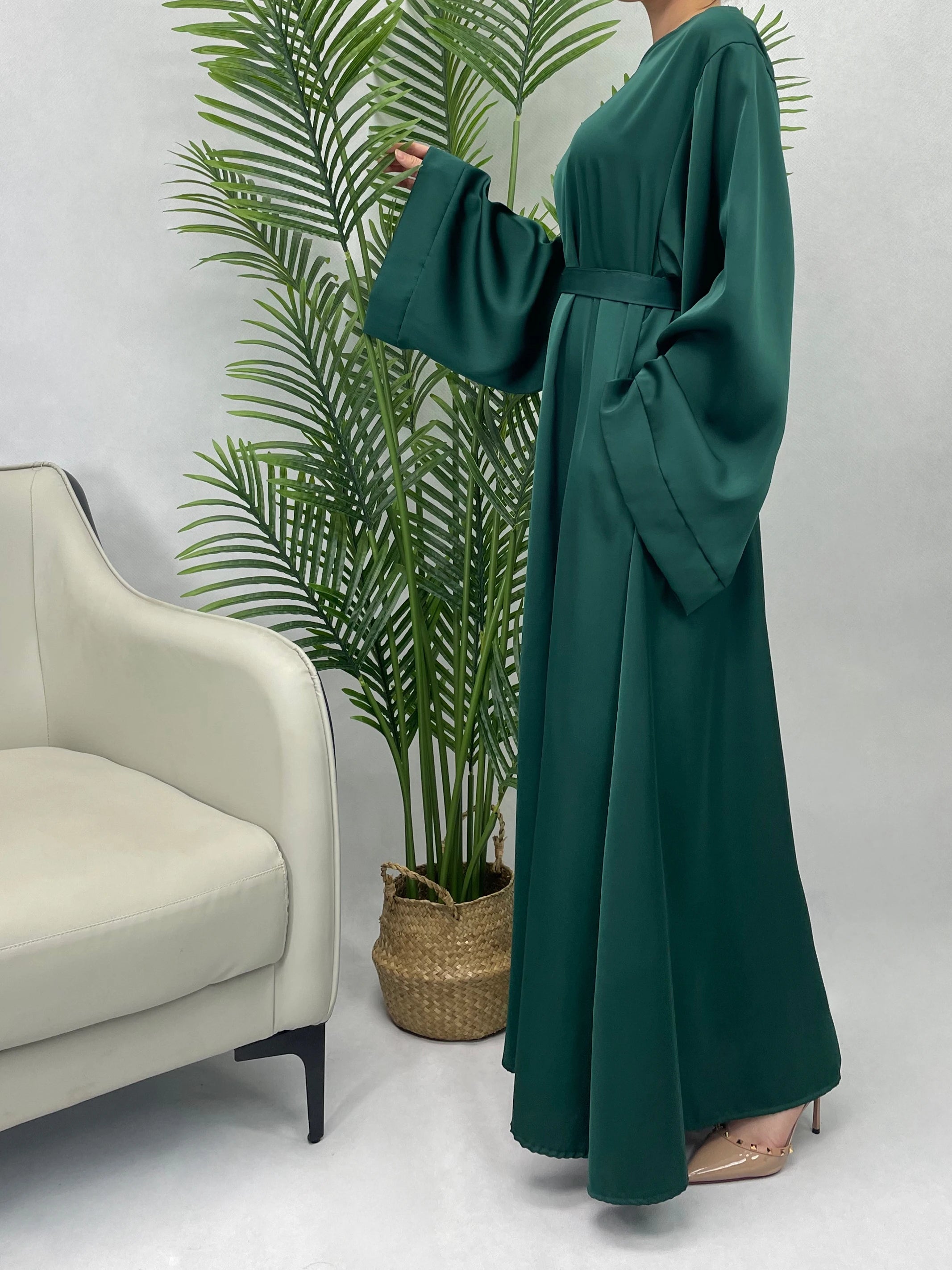 Satin Muse Abaya - Daily and Ramadan Modest Long Dress (D6)