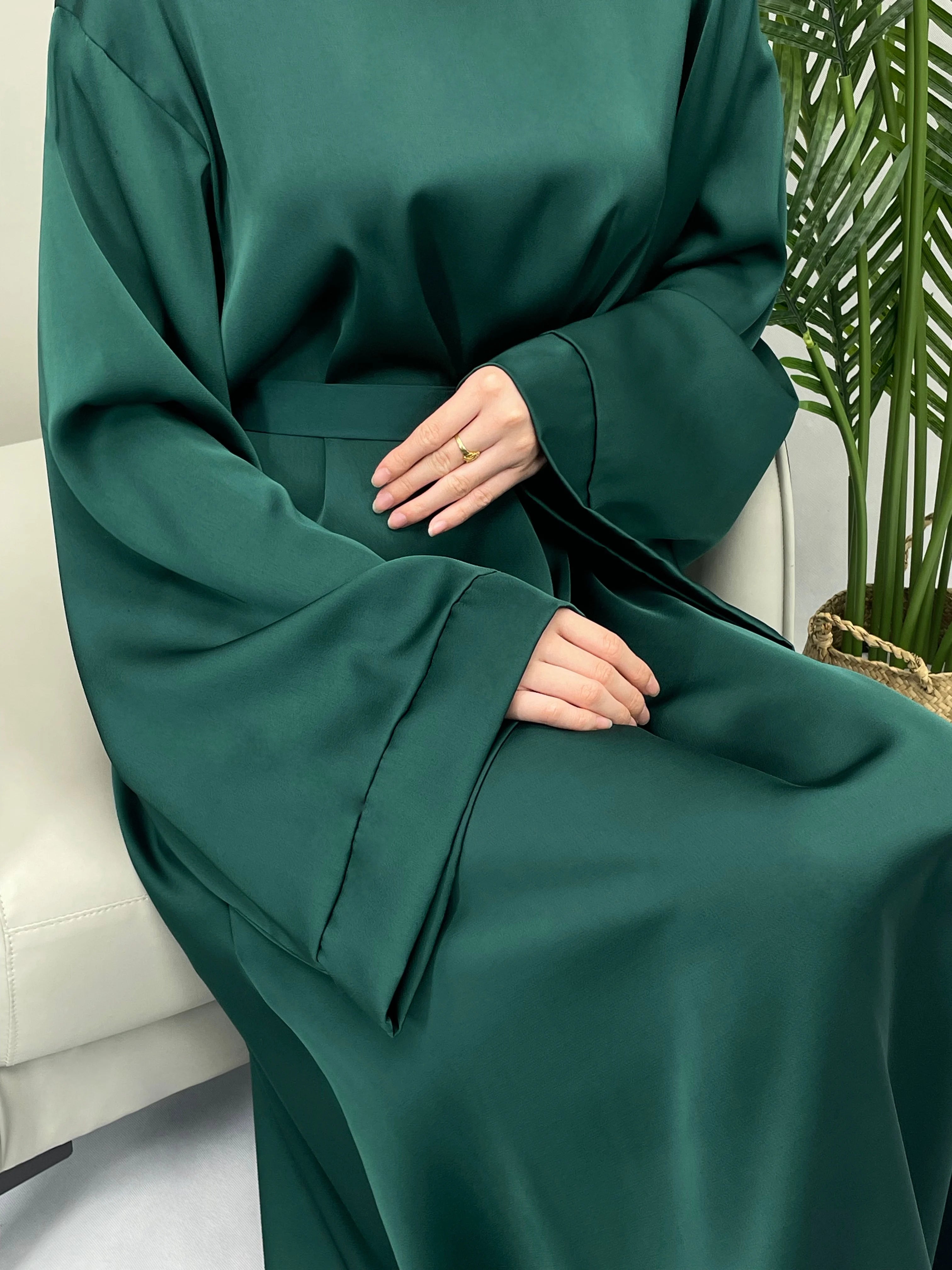 Satin Muse Abaya - Daily and Ramadan Modest Long Dress (D6)
