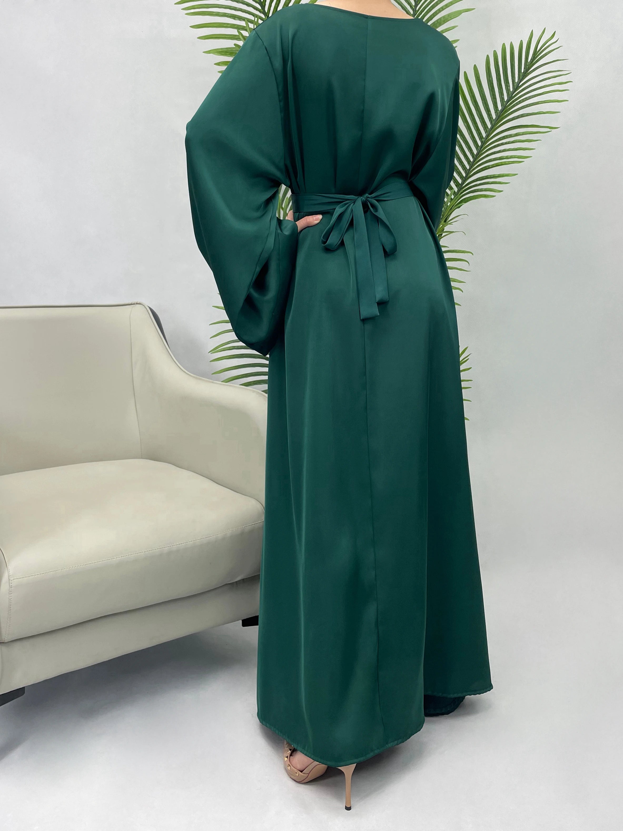 Satin Muse Abaya - Daily and Ramadan Modest Long Dress (D6)