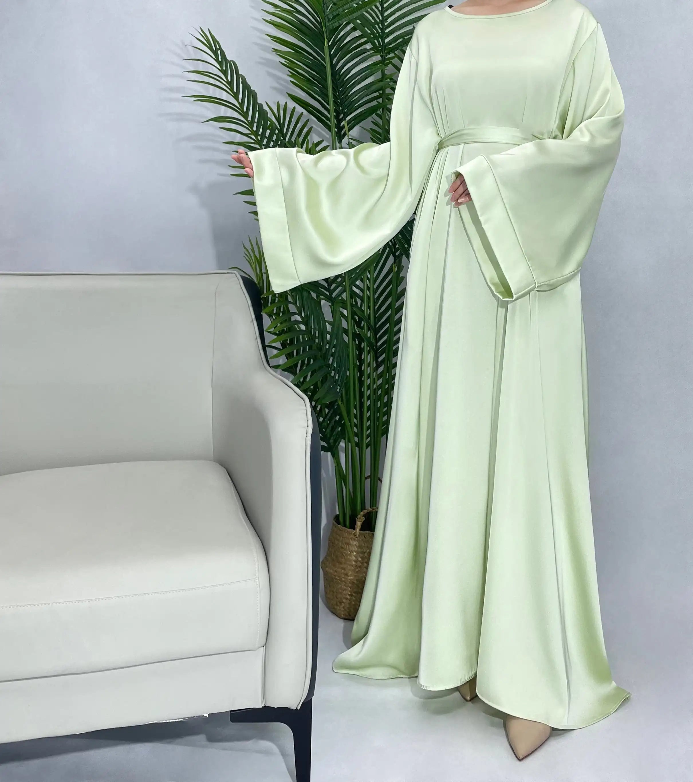 Satin Muse Abaya - Daily and Ramadan Modest Long Dress (D6)