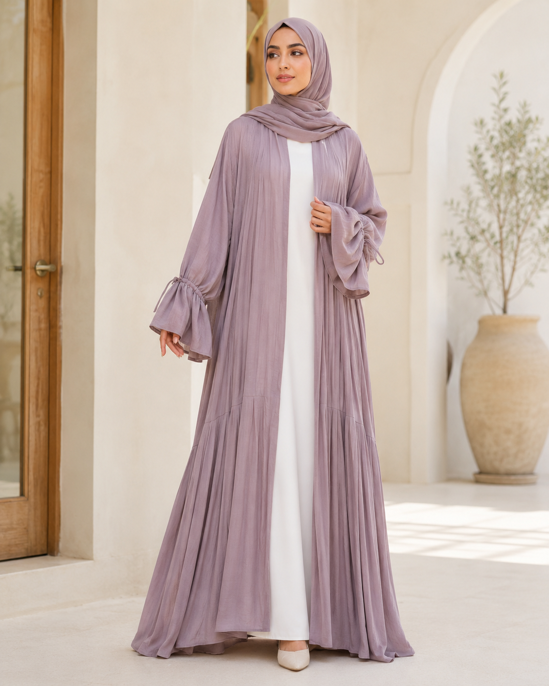 Ayla Flow 2-Piece Open Abaya Set