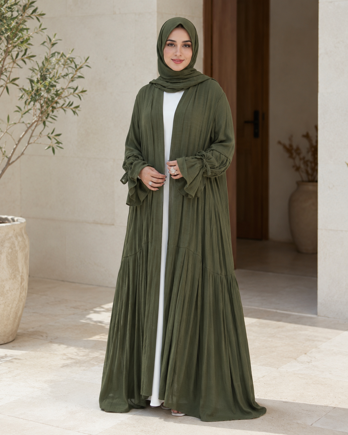 Ayla Flow 2-Piece Open Abaya Set