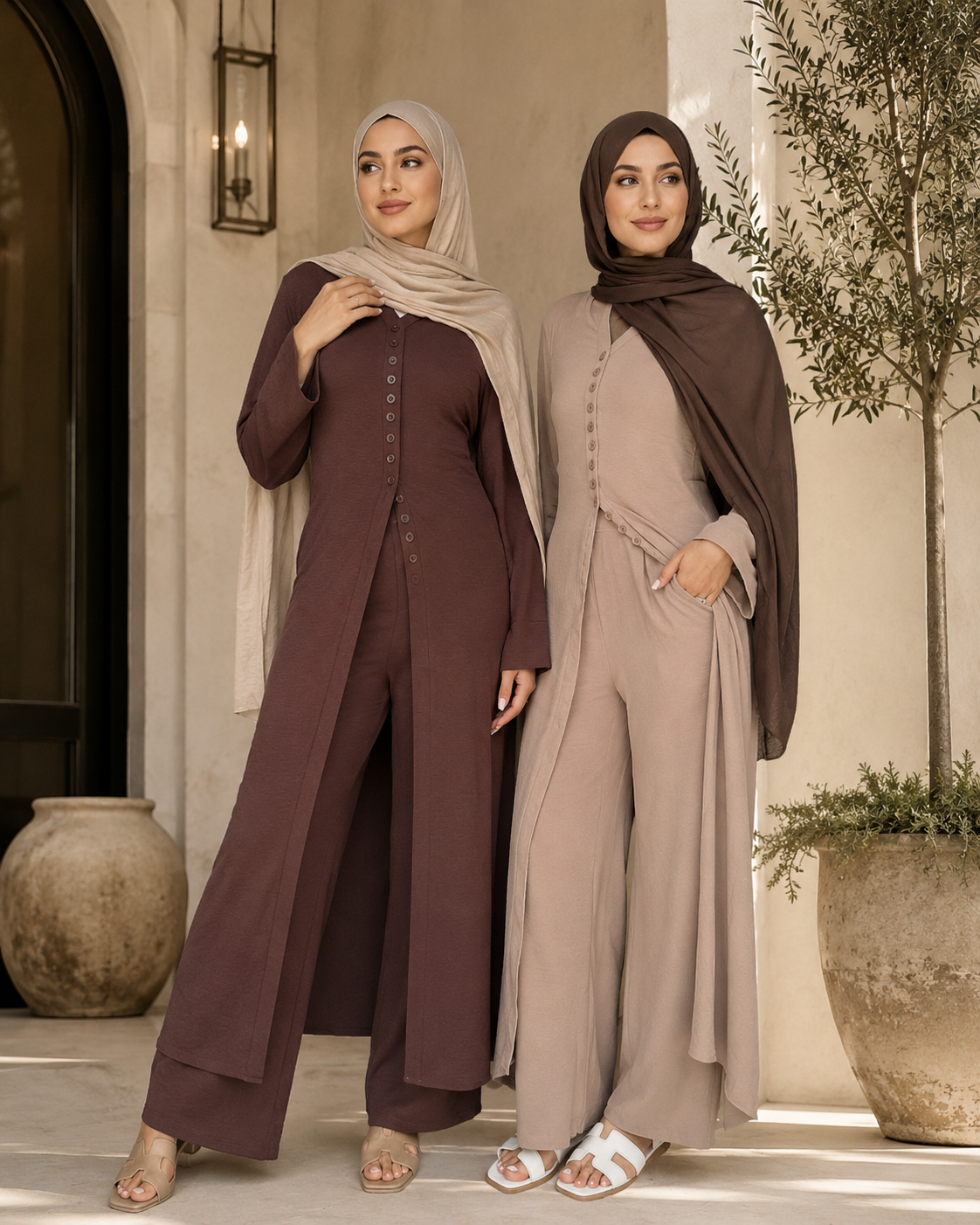 Veyra Button-Detail Modest Co-ord Set - Daily and Ramadan Modest outfit