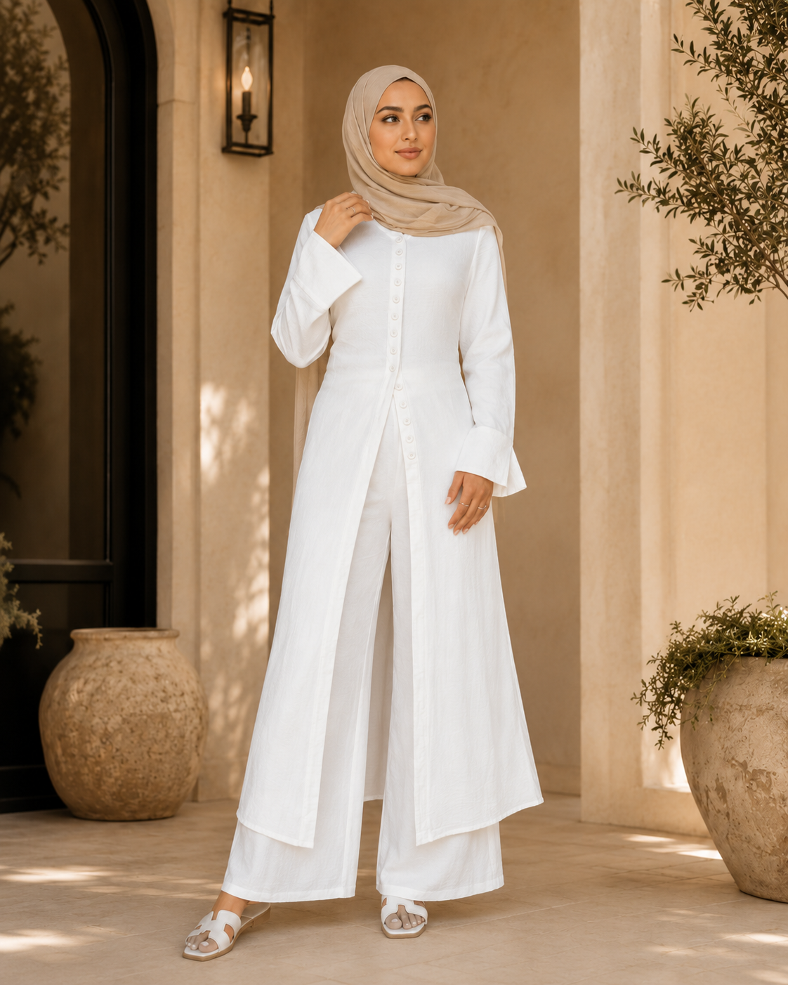 Veyra Button-Detail Modest Co-ord Set - Daily and Ramadan Modest outfit
