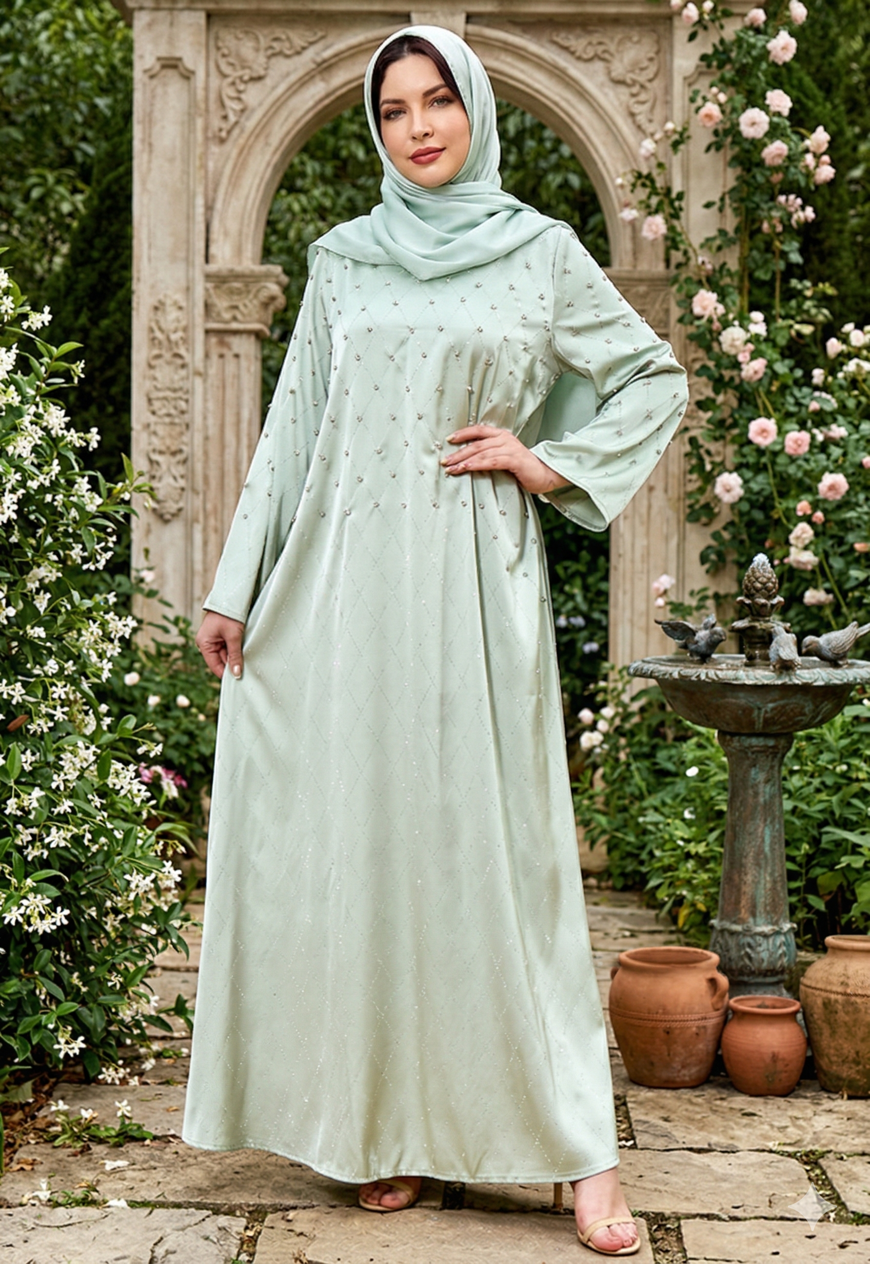 Safiyah Shine Abaya – Eid & Ramadan Modest Long Dress (LX22)
