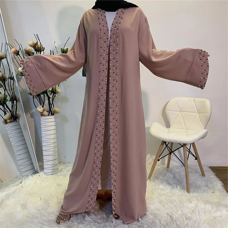 EG11 Eid abaya/ramadan abaya/ Eid dresses Pearl-Embellished Luxe Abaya